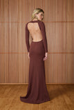 Vestido Longo Beatrice Decote Costas - Coffee