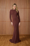 Vestido Longo Beatrice Decote Costas - Coffee