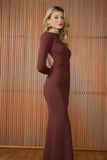 Vestido Longo Beatrice Decote Costas - Coffee