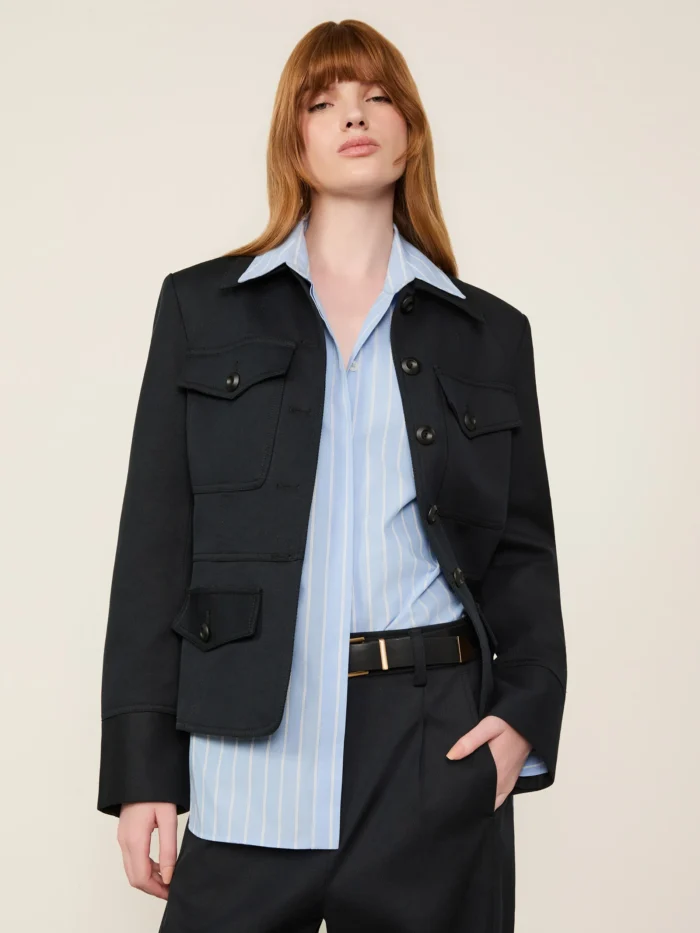 JAQUETA COM BOLSOS PRETA ANIMALE