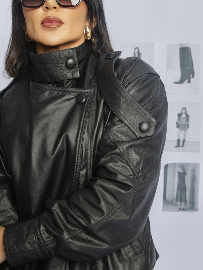 JAQUETA OVERSIZED SOVEREIGN - COURO LEGÍTIMO