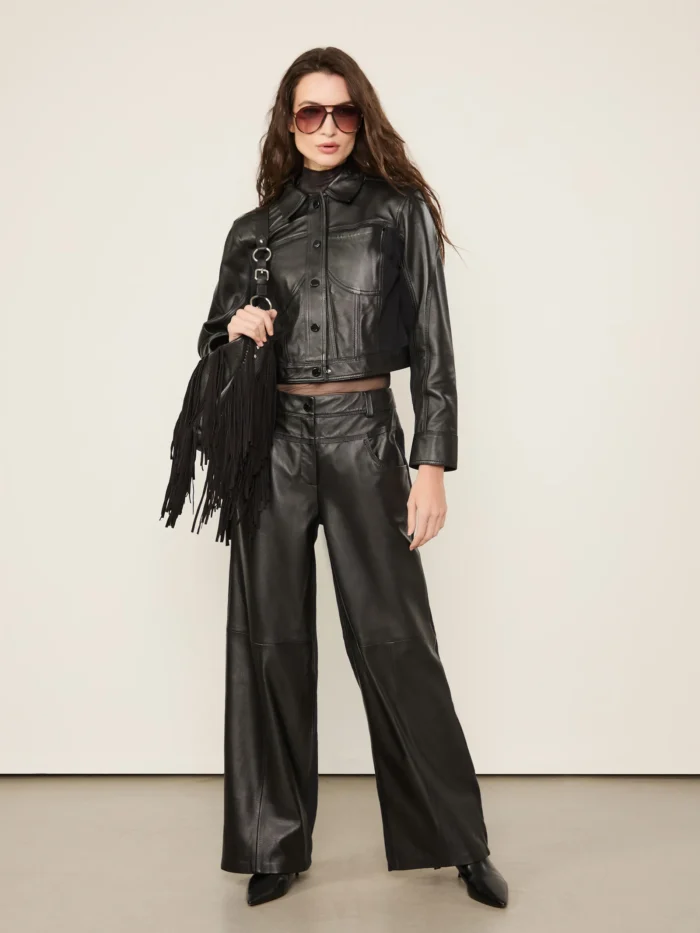 Jaqueta De Couro Mix Jeans - ANIMALE