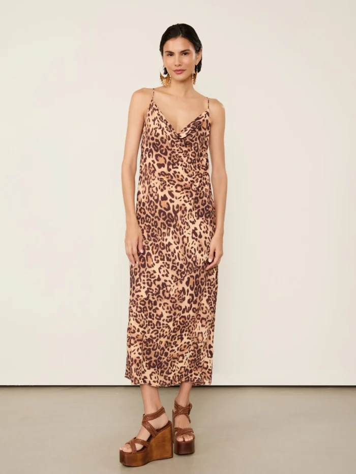 Slip Dress De Georgette Estampado Degagê - ANIMALE