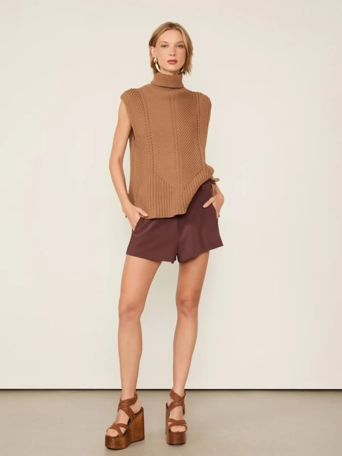 Short De Alfaiataria Asa Delta Marrom - ANIMALE