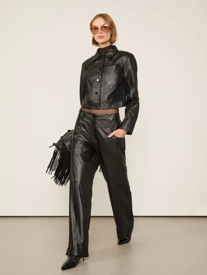 Calca De Couro Mix Jeans - ANIMALE