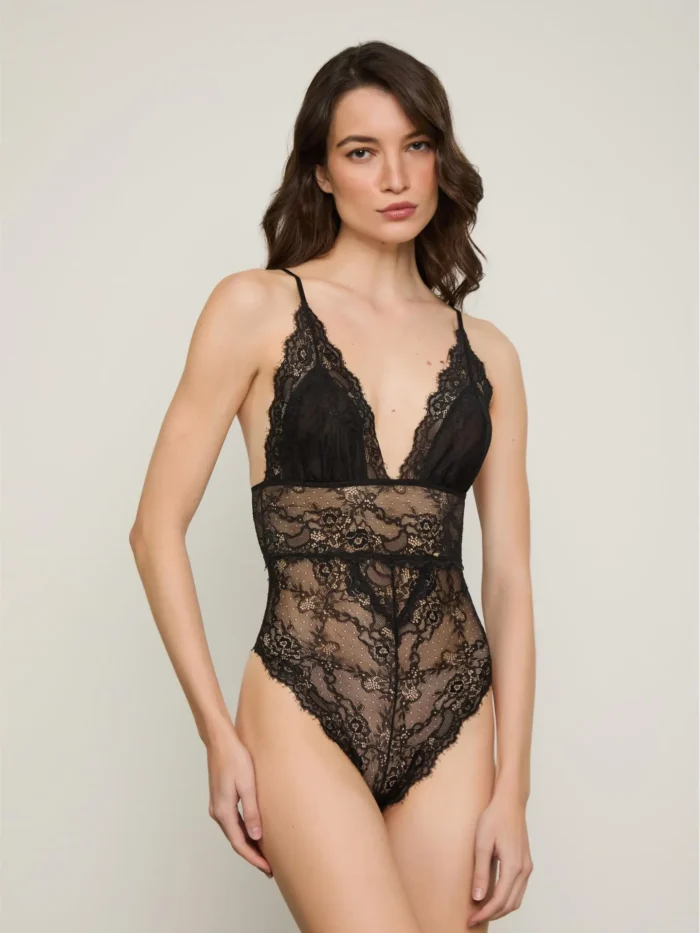 Body Renda Serena Preto - ANIMALE