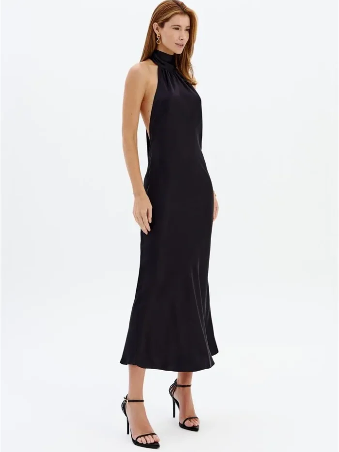 Vestido Longo Frente Única Com Faixa