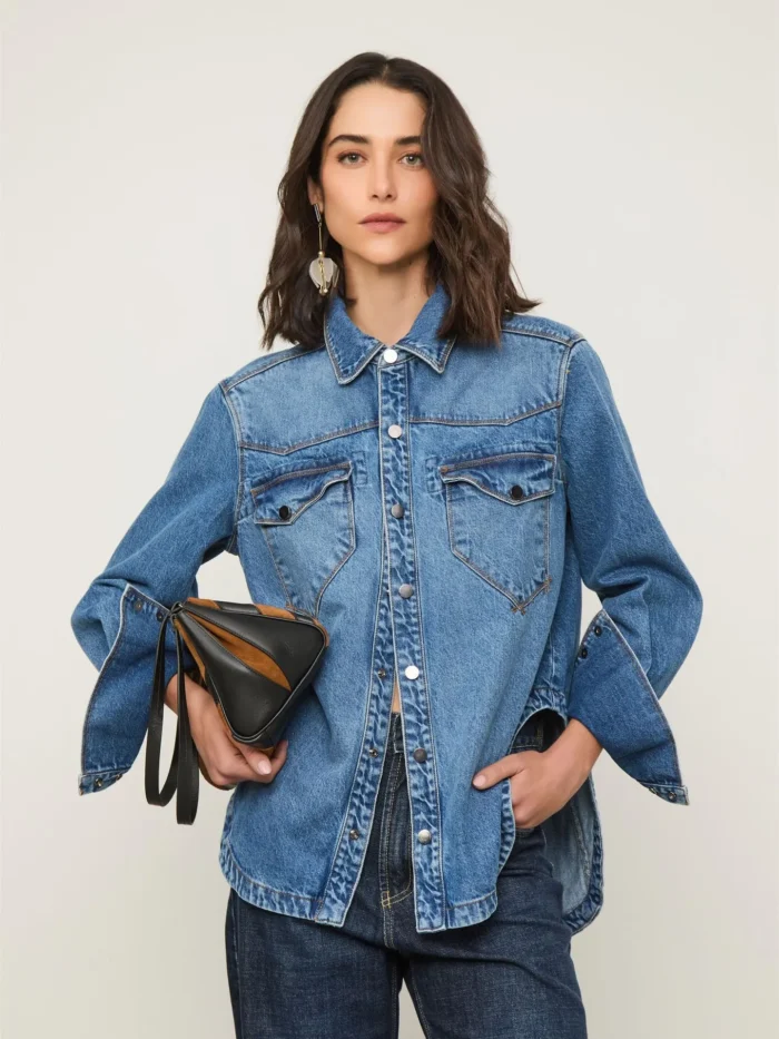 Camisa Jeans Cintura Costas