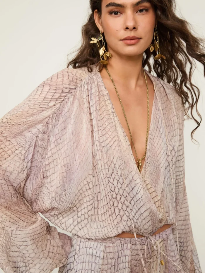 Top Transpasse Decotao Croco